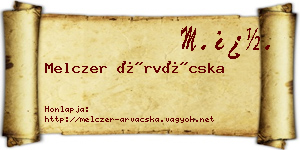 Melczer Árvácska névjegykártya